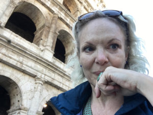 Sondra Sneed, Godscribe, infront of colosseum